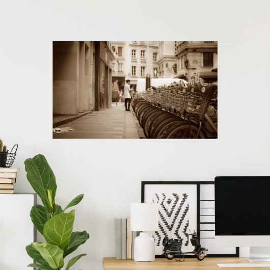 Poster Paris Bicycling (Bureau à domicile)