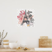 Poster Paris Bonjour (Cuisine)