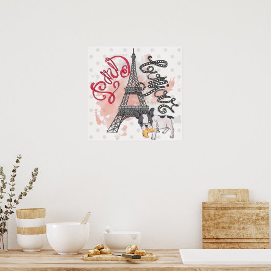 Poster Paris Bonjour (Cuisine)