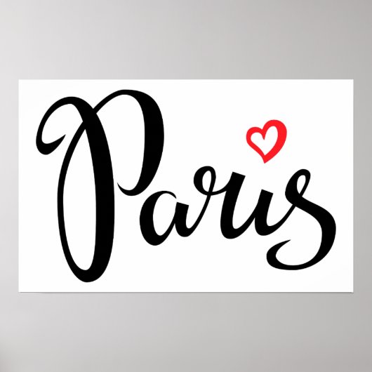 Poster Paris Brush Lettering (Devant)