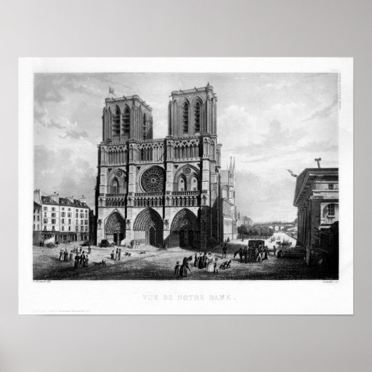 Poster Paris c. 1835 - Notre-Dame (Devant)