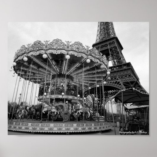 Poster Paris Carousel B&W (Devant)
