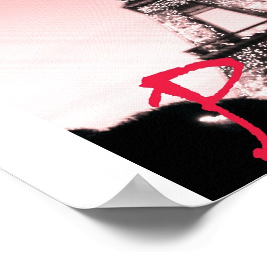 Poster Paris Eiffel Tower Pink (Coin)