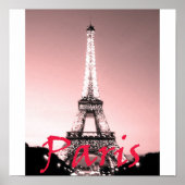 Poster Paris Eiffel Tower Pink (Devant)