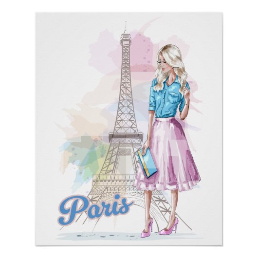 Poster Paris Eiffel Tower sightseeing (Devant)