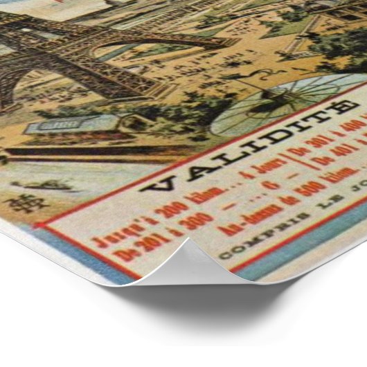 Poster Paris en 1889 - Expostion exposition universelle (Coin)