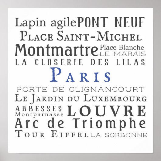 Poster Paris et ses monuments (Devant)