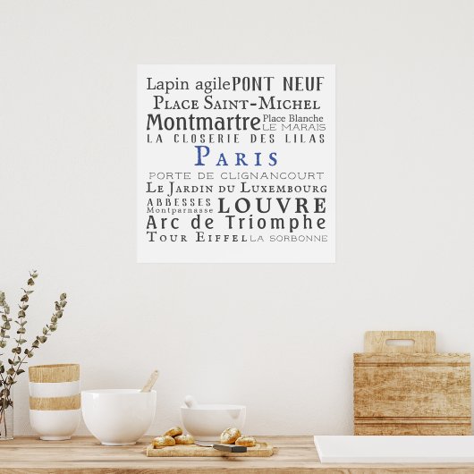 Poster Paris et ses monuments (Cuisine)