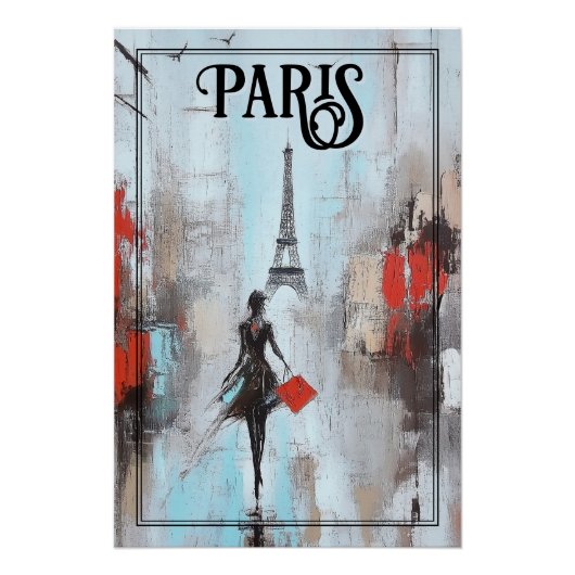 Poster Paris, Femme liée en noir (Devant)