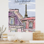 Poster Paris Fiançailles, cadeau d'anniversaire (Cuisine)