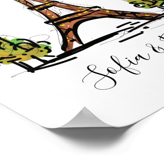 Poster Paris Fiançailles, cadeau d'anniversaire (Coin)