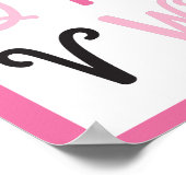 Poster Paris France Alphabet A à Z sur fond rose chaud (Coin)