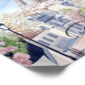 Poster Paris France Aquarelle Peinture Voyage (Coin)