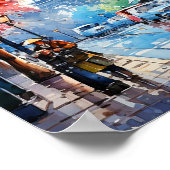 Poster Paris France Bohème peinture aquarelle (Coin)