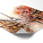 Poster Paris France Bohème peinture aquarelle (Coin)
