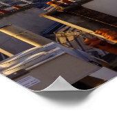 Poster Paris France Skyline Tour Eiffel Ciel rose (Coin)