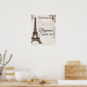 Poster Paris France Tour Eiffel Roses Roses Roses Roses R (Cuisine)