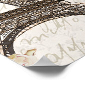 Poster Paris France Tour Eiffel Roses Roses Roses Roses R (Coin)