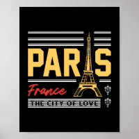 Paris France Tour Eiffel Typographie Rétro Voyage