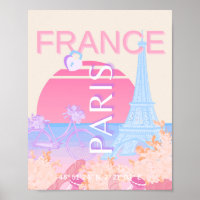 Paris, France, Travel Art, Preppy, Pastel