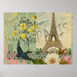 Poster Paris France Voyage Peinture Artistique Vintage An