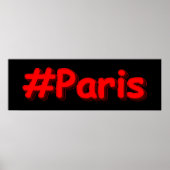 Poster "#Paris" Joli Design. Commandez dès maintenant (Devant)