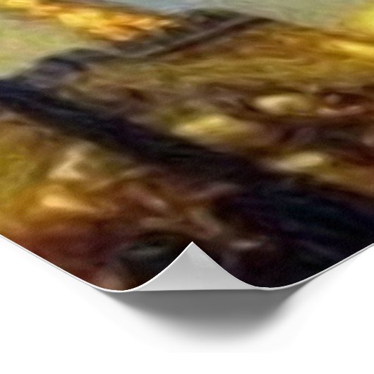 Poster Paris journée art tôt le matin Tour Eiffel (Coin)