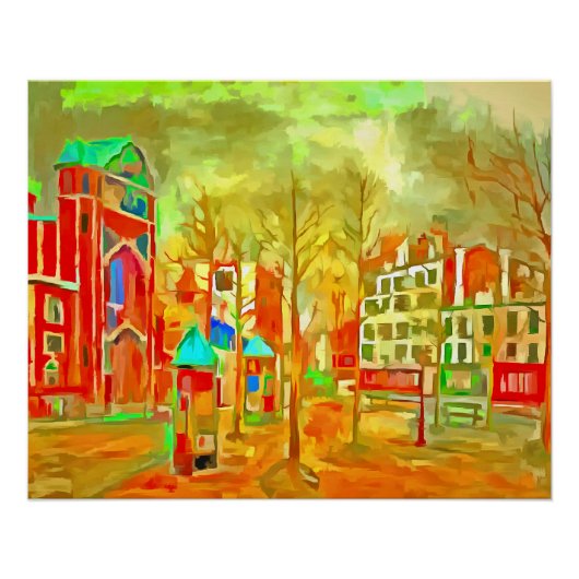 Poster Paris, la Place des Abbesses (Devant)