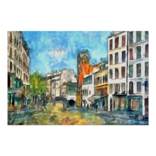Poster Paris, la rue des Abbesses (Devant)