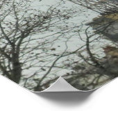 Poster Paris Lamp Post et la Tour Eiffel en hiver (Coin)