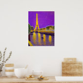 Poster Paris le long de la Seine sous les étoiles (Cuisine)