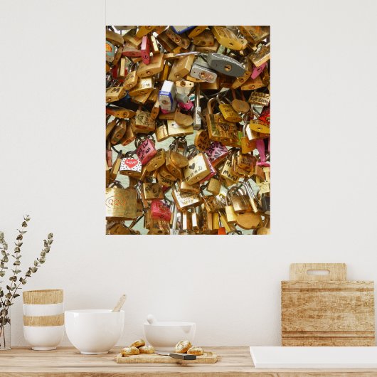Poster Paris Love Padlocks 1 Canvas Print (Cuisine)