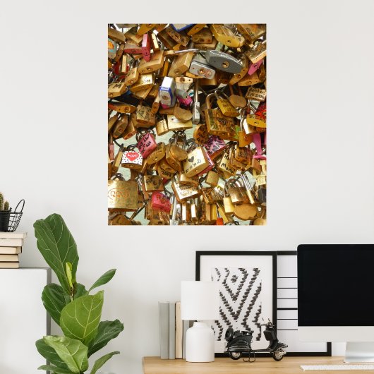 Poster Paris Love Padlocks 1 Canvas Print (Bureau à domicile)