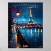 Poster Paris Lumières à Dusk - Art romantique du soir (Devant)
