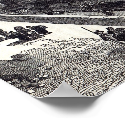 Poster Paris moderne : Le Pont Neuf, 1845 (Coin)