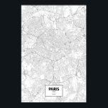 Poster Paris (noir sur blanc)<br><div class="desc">Des affiches complexes des villes dessinées seulement par leurs routes dans de beaux détails. Routelines artwork copyright ©2012 Nicholas Rougeux. Les données cartographiques en dehors des Etats-Unis sont © OpenStreetMap (http://www.openstreetmap.org) contributeurs,  CC BY-SA (http://creativecommons.org/licenses/by-sa/2.0/).</div>