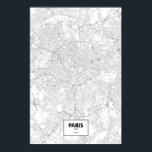 Poster Paris (noir sur blanc)<br><div class="desc">Des affiches complexes des villes dessinées seulement par leurs routes dans de beaux détails. Routelines artwork copyright ©2012 Nicholas Rougeux. Les données cartographiques en dehors des Etats-Unis sont © OpenStreetMap (http://www.openstreetmap.org) contributeurs, CC BY-SA (http://creativecommons.org/licenses/by-sa/2.0/).</div>