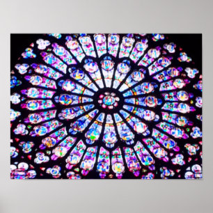 Poster Paris Notre Dame stained glass - The Rose Window