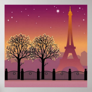 Poster Paris par l'affiche de nuit