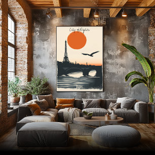 Poster Paris Silhouettes - Reflets de la Tour Eiffel