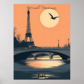 Poster Paris Silhouettes - Tour Eiffel au coucher du sole (Devant)