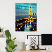 Poster Paris sous un ciel bleu turquoise (Bureau à domicile)