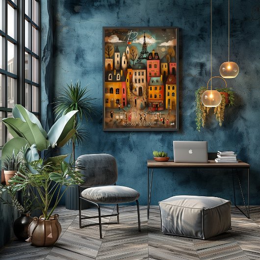 Poster Paris: The City of Light - Whimsical Art