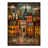 Poster Paris: The City of Light - Whimsical Art (Devant)