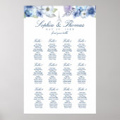 Poster Paris Tour Eiffel Aquarelle Floral Blanc Mariage (Devant)