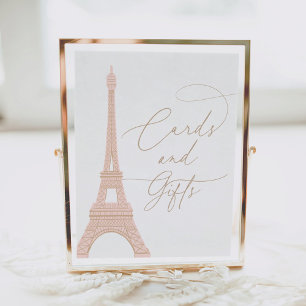 Poster Paris Tour Eiffel Baby showers Cartes et cadeaux