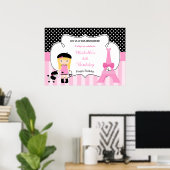 Poster Paris Tour Eiffel Blonde Girl (Bureau à domicile)