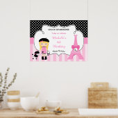 Poster Paris Tour Eiffel Blonde Girl (Cuisine)