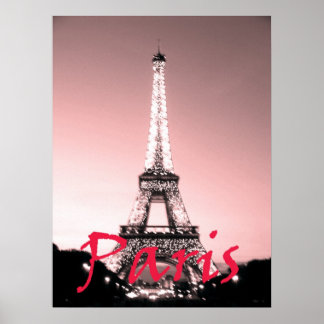 Poster Paris Tour Eiffel rose