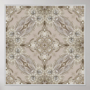 Poster paris vintage moderne mode élégant gris beige